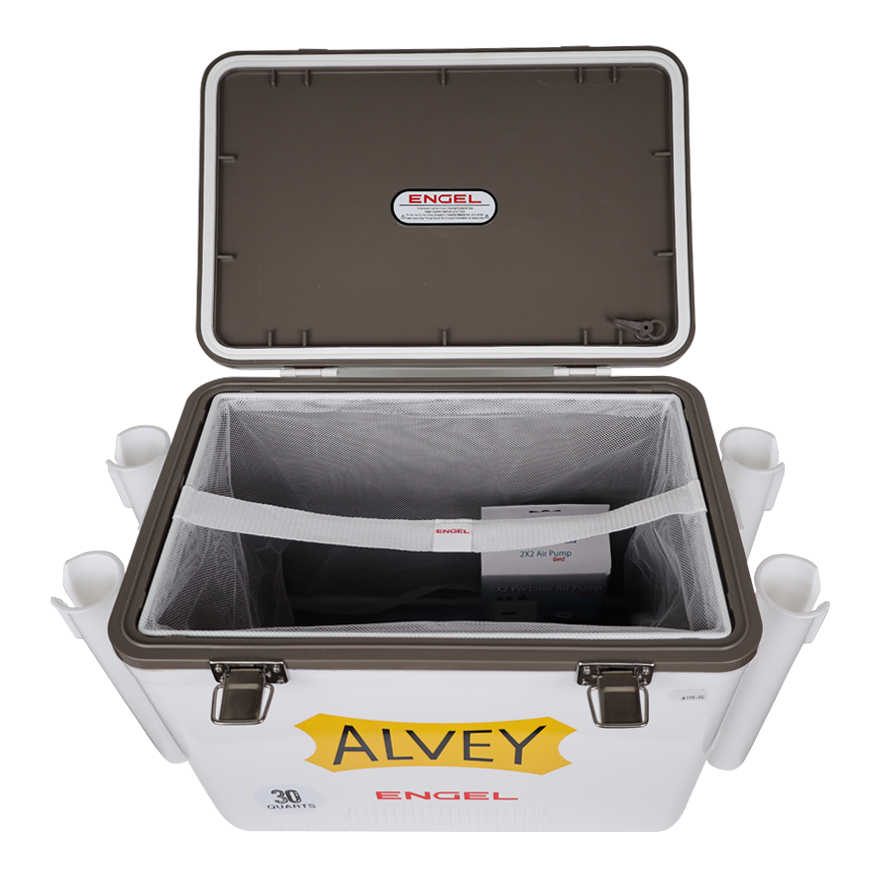 engel cooler fishing rod holders 30Qt Leak-Proof Drybox Cooler, Lunchbox with Carry handles and detachable shoulder strap. Rod Holders Engel 19 Qt