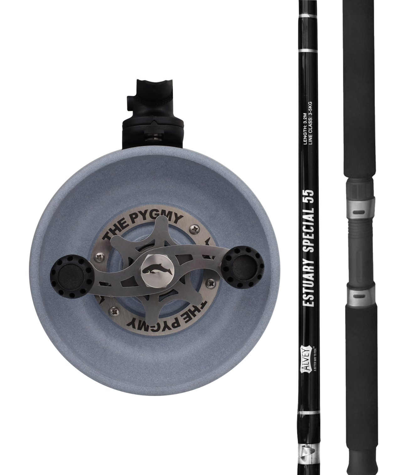 alvey 1225 a5 fishing reel Captain Pygmy 5" Surf Combo