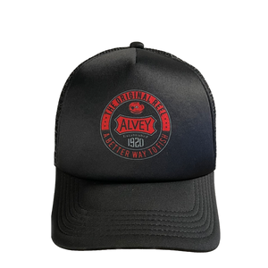 Alvey Reel Traditional Cap Black/Red